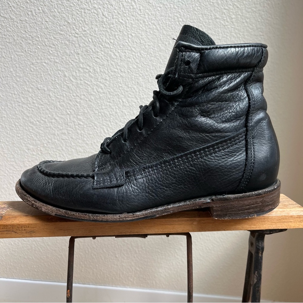 Walkover Vintage Brand, Leather Ankle Boot, made in the USA Black, Men's size 9